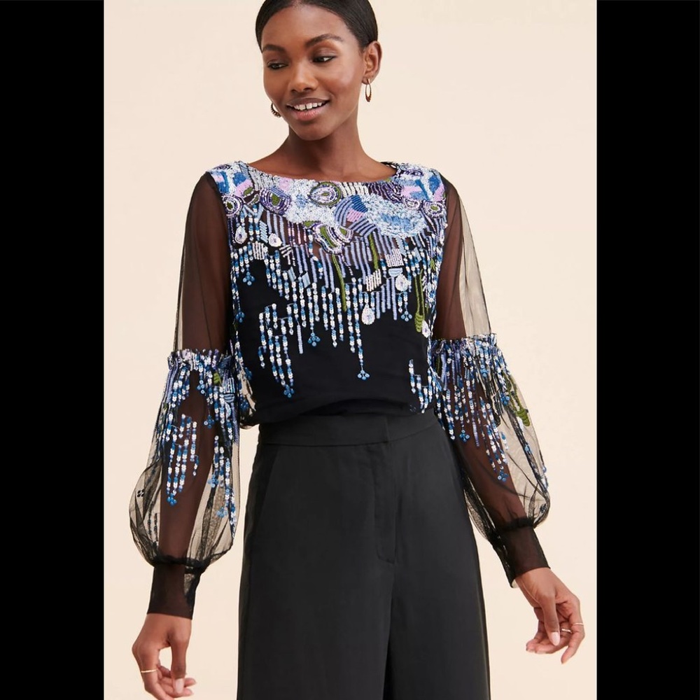 Gorgeous Eva Franco sequin blouse.